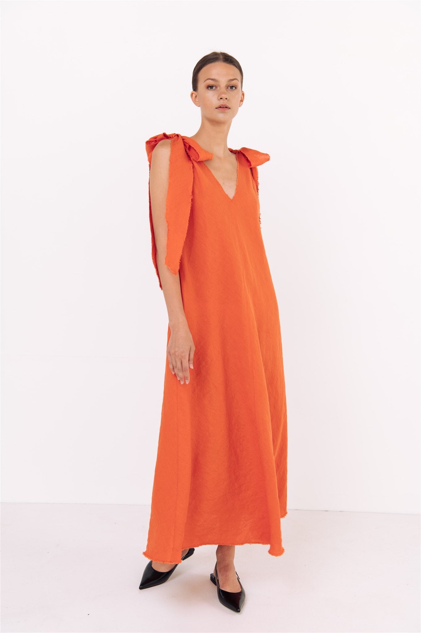 JILY maxi dress white - MOO Linen Shop