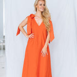 JILY maxi dress white - MOO Linen Shop