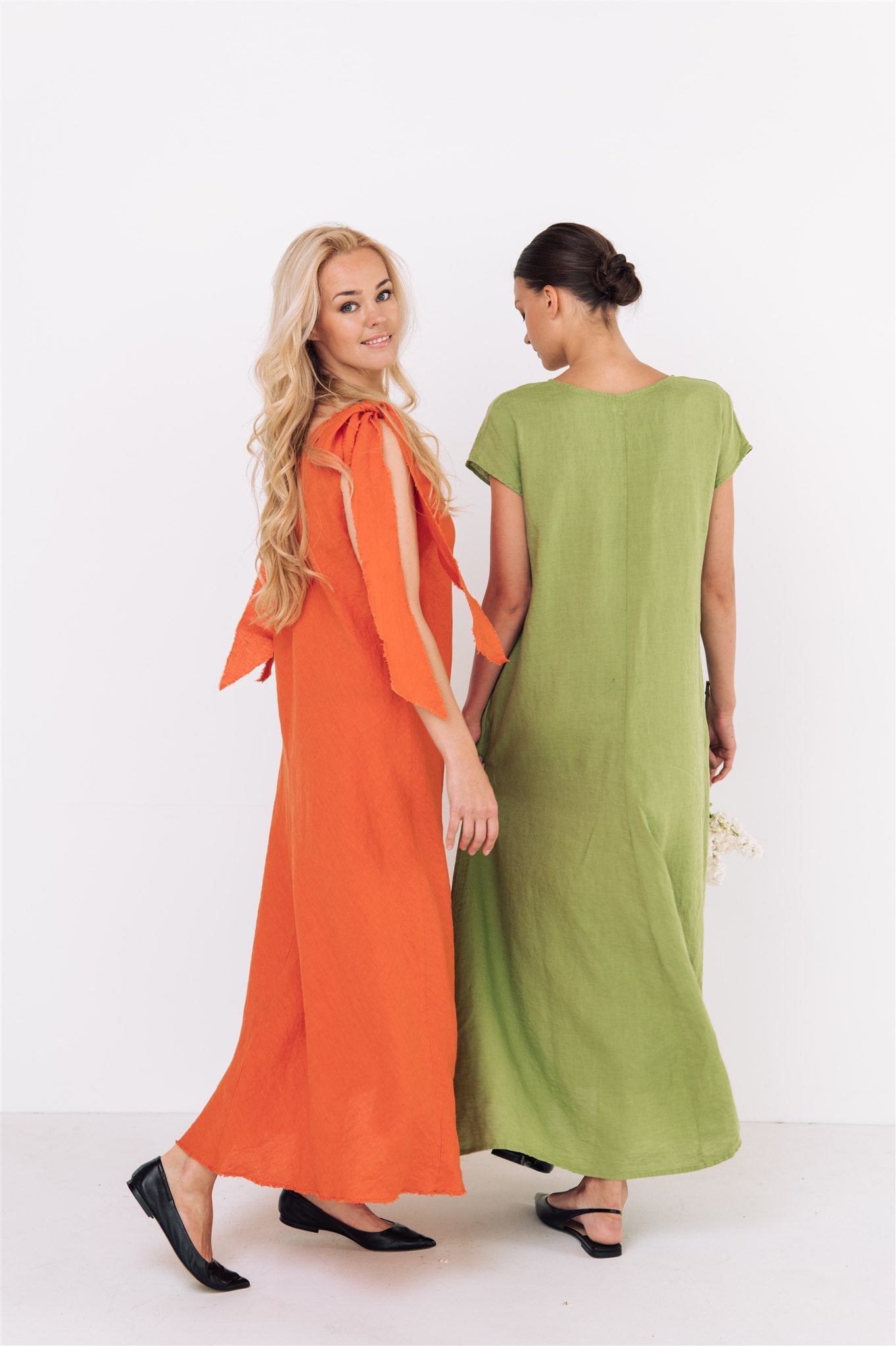 JILY maxi dress white - MOO Linen Shop