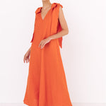 JILY maxi dress white - MOO Linen Shop