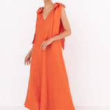 JILY maxi dress white - MOO Linen Shop