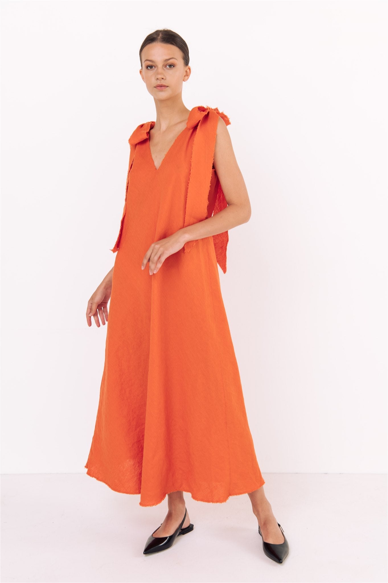 JILY maxi dress white - MOO Linen Shop