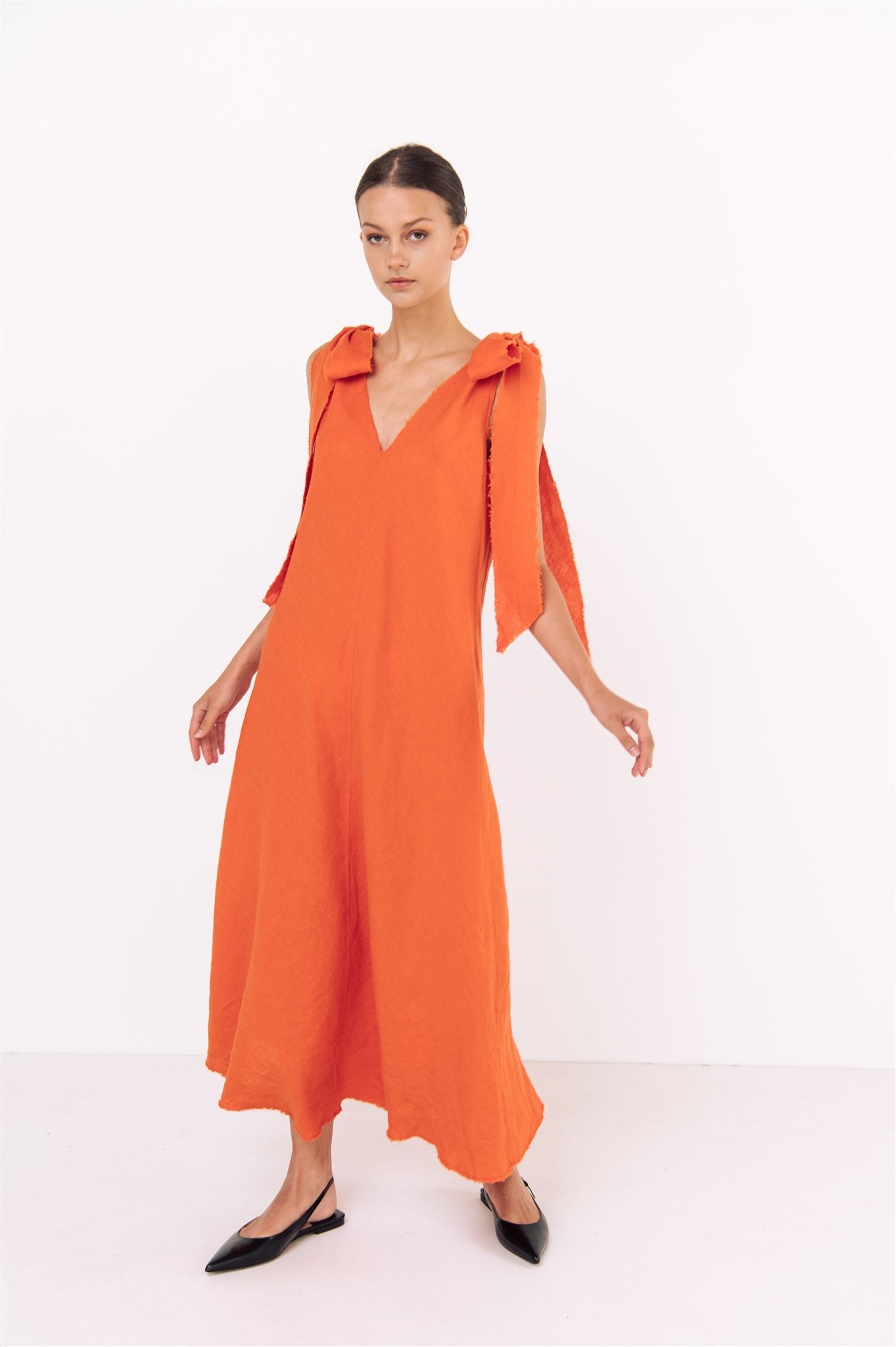 JILY maxi dress white - MOO Linen Shop