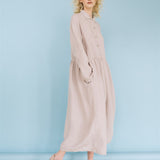 JULIA linen dress havanna - MOO Linen Shop