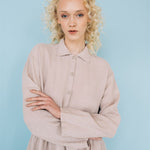 JULIA linen dress havanna - MOO Linen Shop