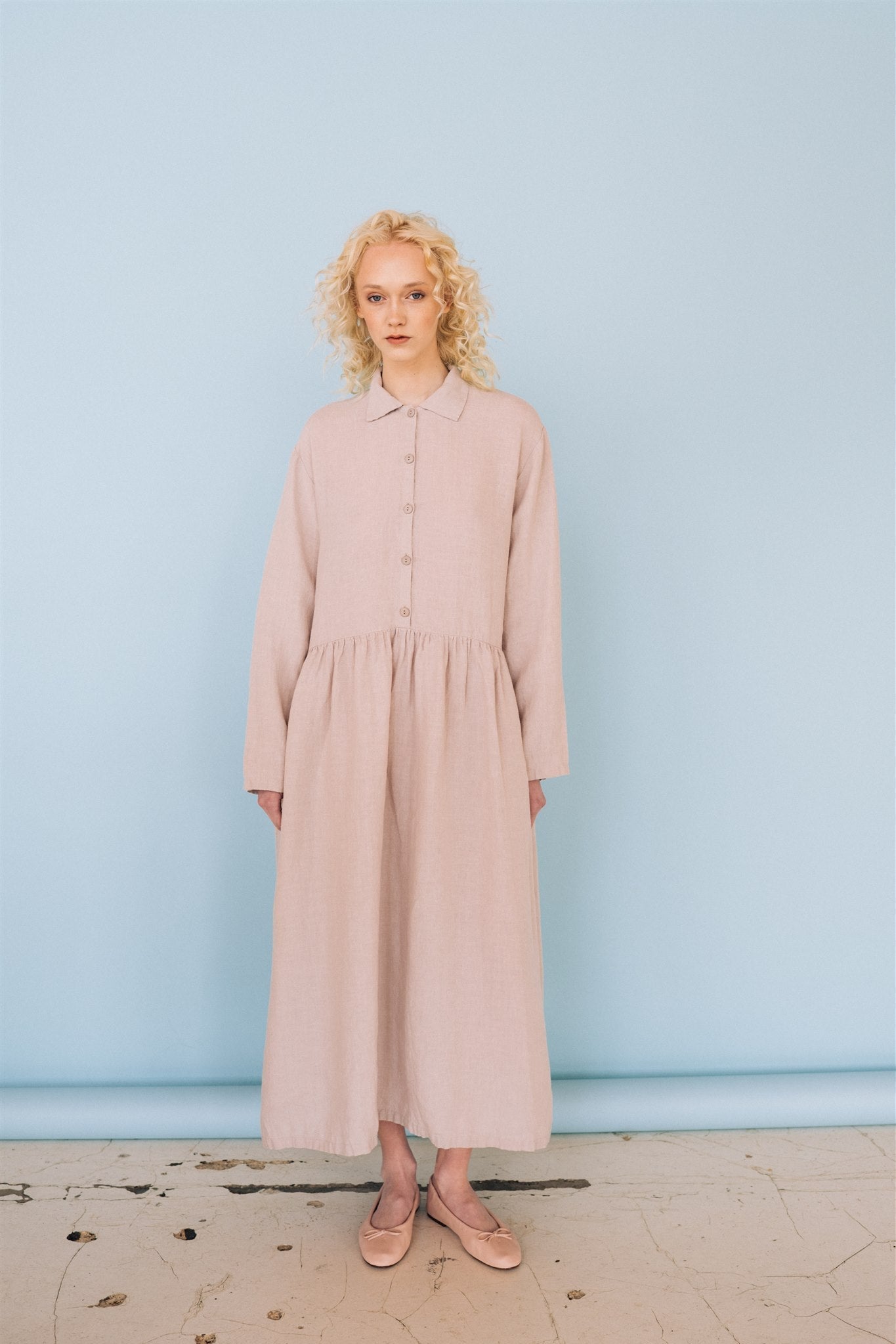 JULIA linen dress havanna - MOO Linen Shop