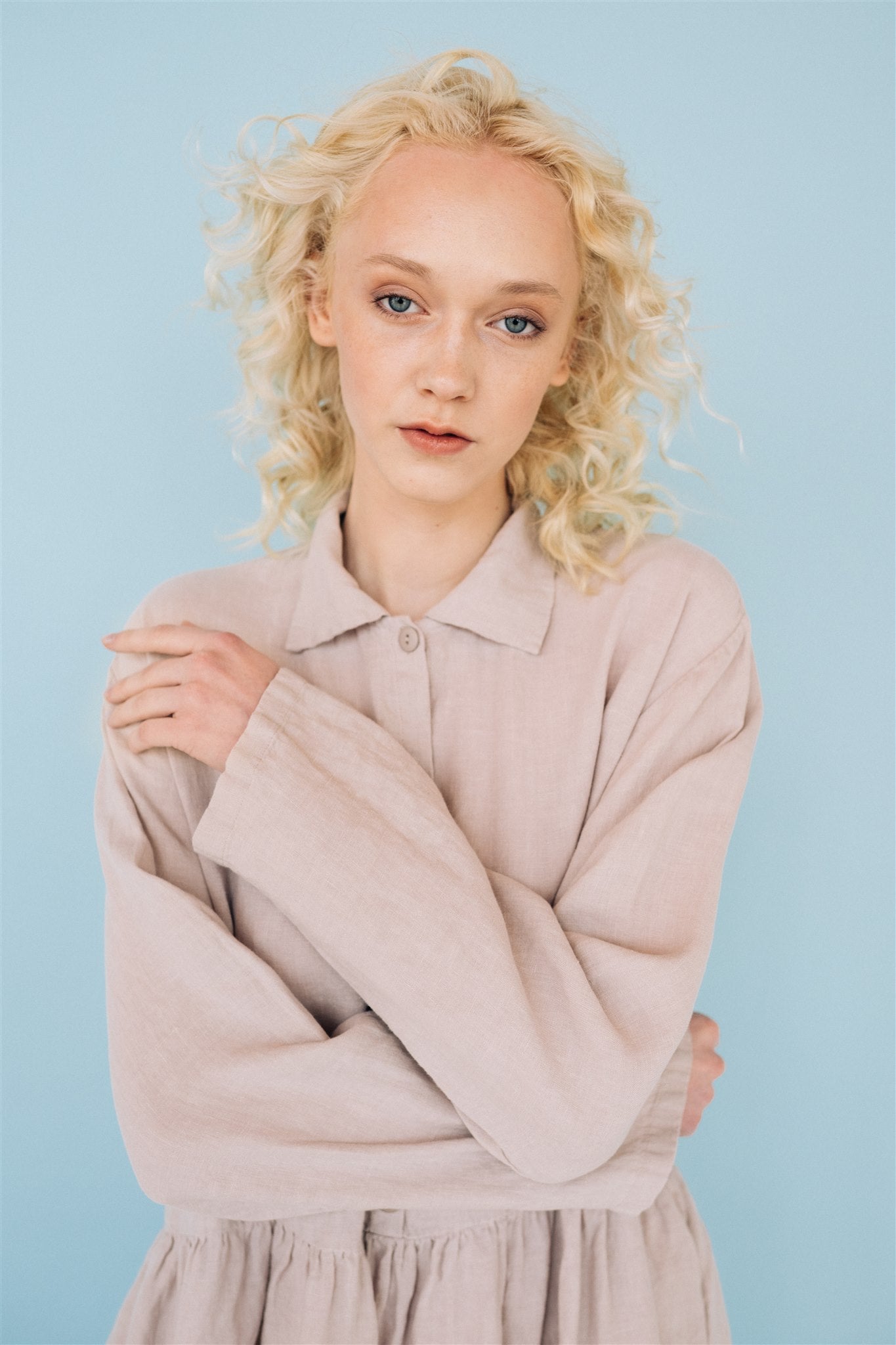 JULIA linen dress havanna - MOO Linen Shop