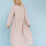 JULIA linen dress havanna - MOO Linen Shop