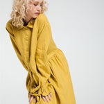 KAREN oversized shirt dress lemon - MOO Linen Shop