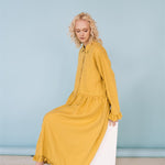 KAREN oversized shirt dress lemon - MOO Linen Shop