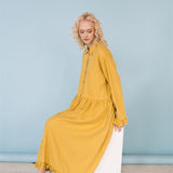 KAREN oversized shirt dress lemon - MOO Linen Shop