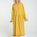 KAREN oversized shirt dress lemon - MOO Linen Shop