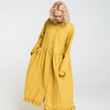 KAREN oversized shirt dress lemon - MOO Linen Shop