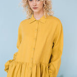 KAREN oversized shirt dress lemon - MOO Linen Shop