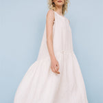 KATE rustic linen dress antique white heavy linen - MOO Linen Shop