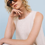 KATE rustic linen dress antique white heavy linen - MOO Linen Shop