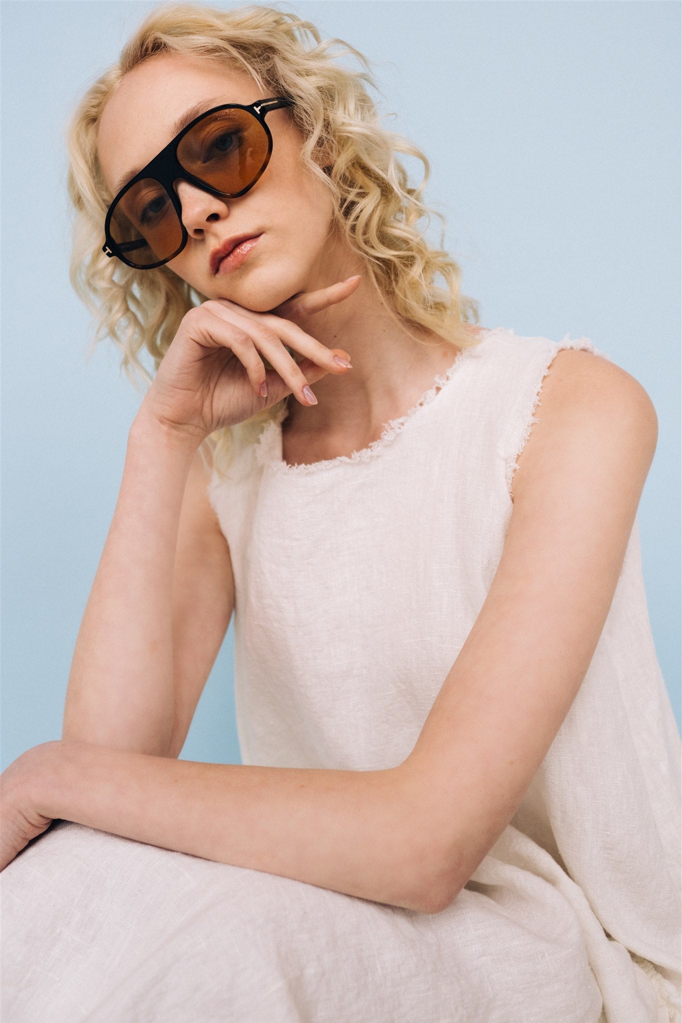 KATE rustic linen dress antique white heavy linen - MOO Linen Shop