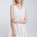KATE rustic linen dress antique white heavy linen - MOO Linen Shop