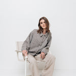 LEA boxy shirt green olive - MOO Linen Shop