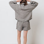 LEA shirt and shorts set green olive - MOO Linen Shop