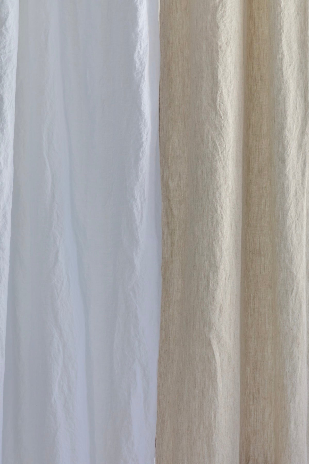 Linen curtain panel white - MOO Linen Shop