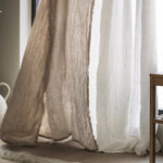 Linen curtain panel white - MOO Linen Shop