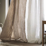 Linen curtain panel white - MOO Linen Shop