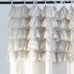 Linen curtain panel HEAVEN white - MOO Linen Shop