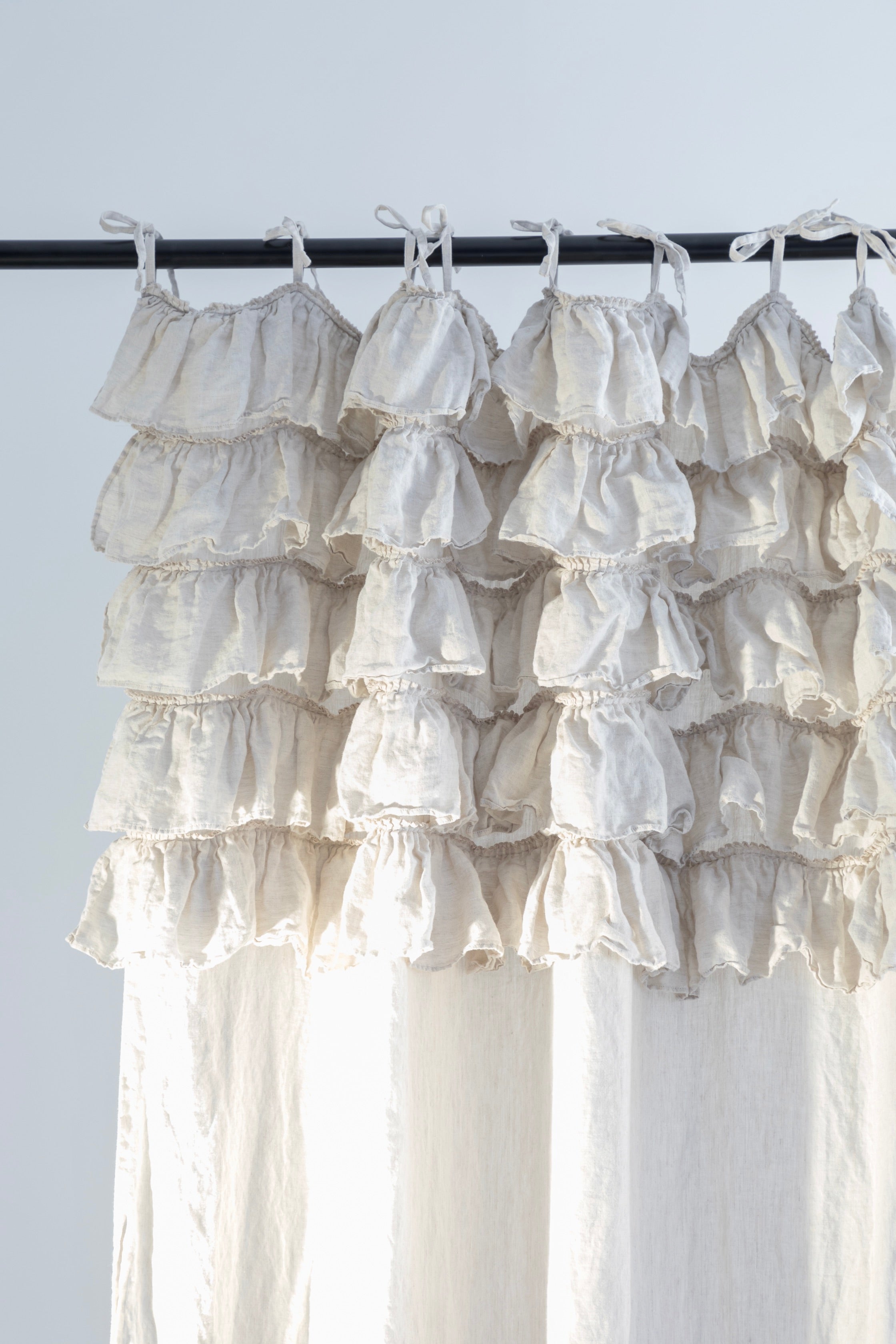 Linen curtain panel HEAVEN white - MOO Linen Shop