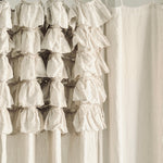 Linen curtain panel HEAVEN white - MOO Linen Shop