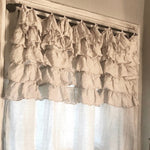 Linen curtain panel HEAVEN white - MOO Linen Shop
