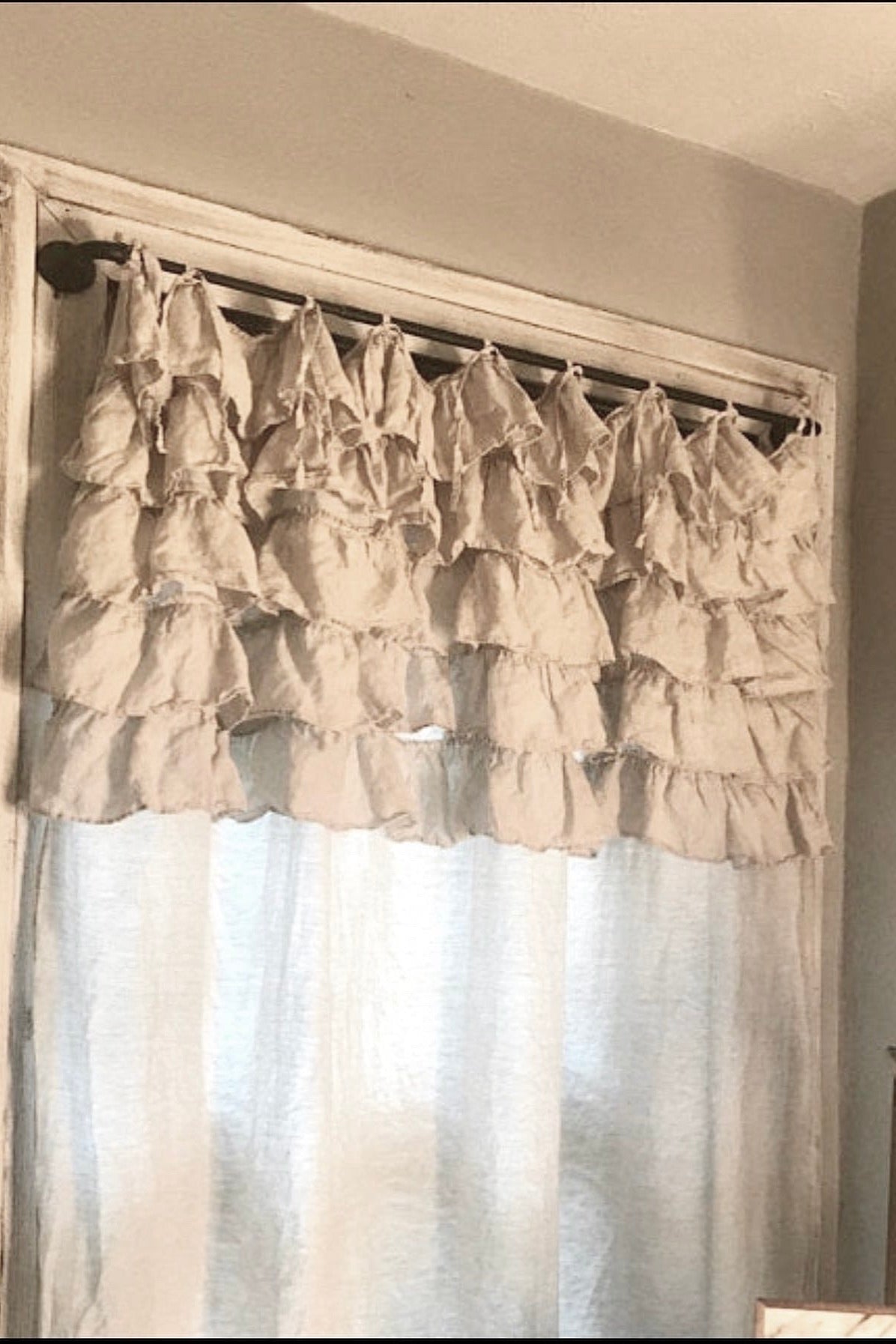 Linen curtain panel HEAVEN white - MOO Linen Shop