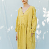 Linen dress COZY DAY cream - MOO Linen Shop