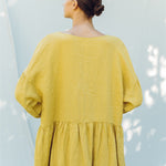 Linen dress COZY DAY cream - MOO Linen Shop