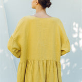 Linen dress COZY DAY cream - MOO Linen Shop