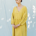 Linen dress COZY DAY cream - MOO Linen Shop