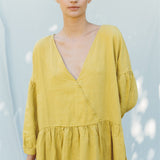 Linen dress COZY DAY cream - MOO Linen Shop