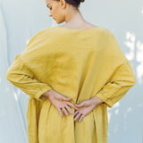 Linen dress COZY DAY cream - MOO Linen Shop