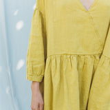 Linen dress COZY DAY cream - MOO Linen Shop