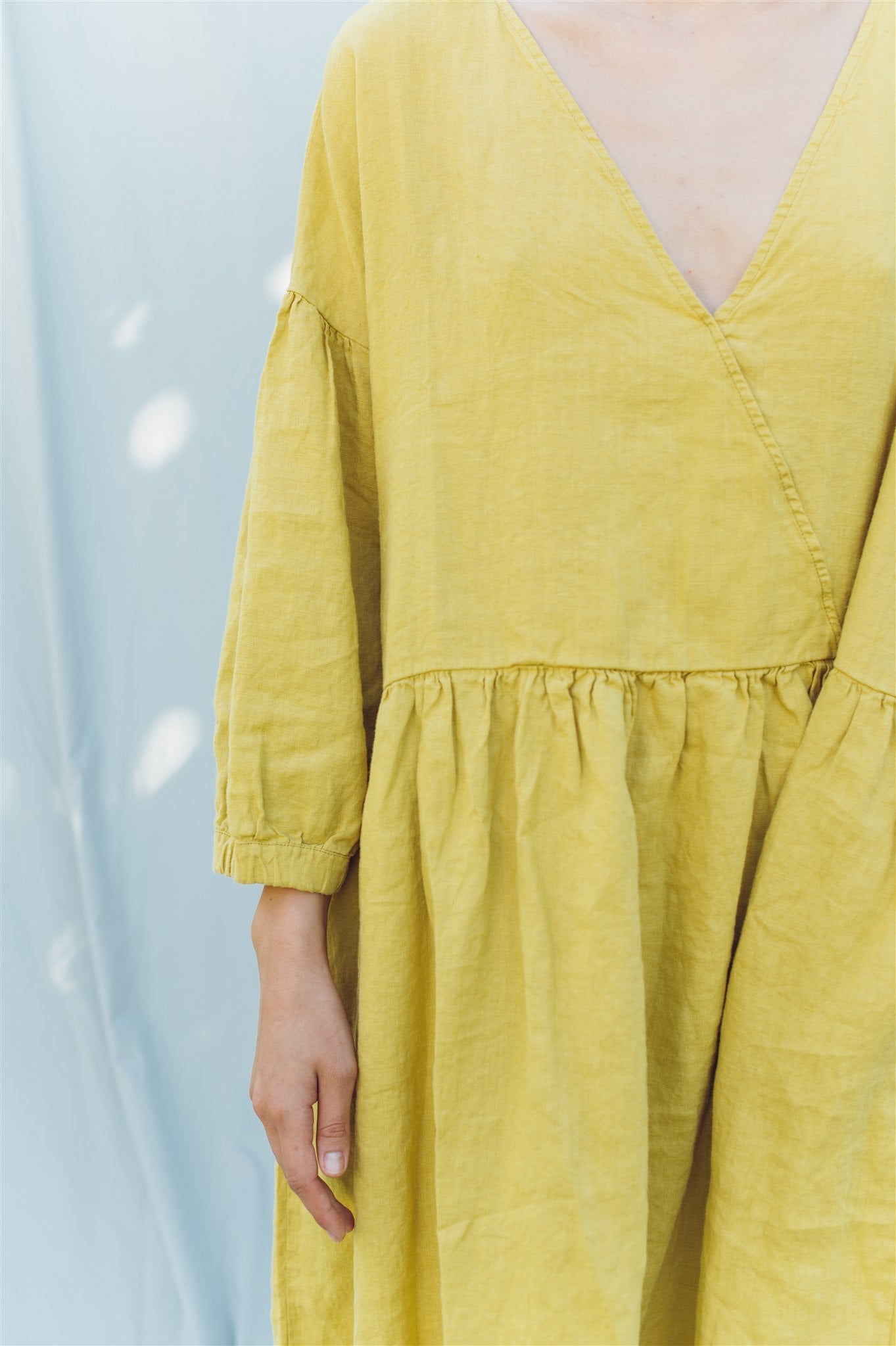 Linen dress COZY DAY cream - MOO Linen Shop