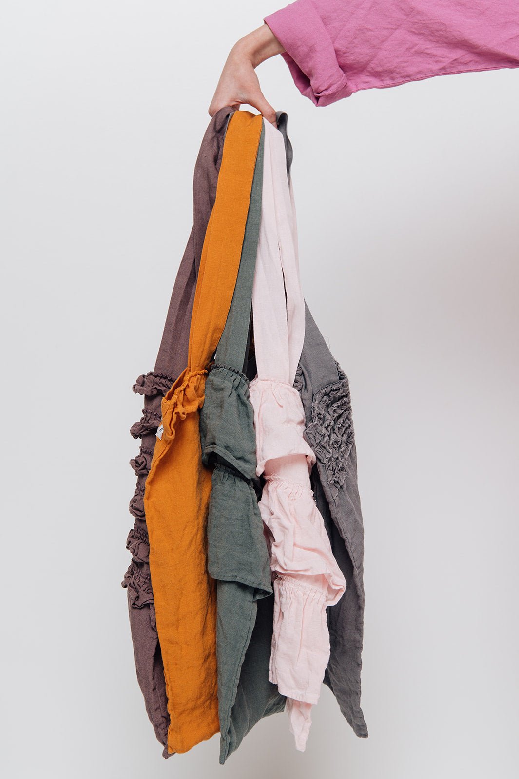 Linen tote beach & shopping bag cream - MOO Linen Shop