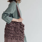 Linen tote beach & shopping bag cream - MOO Linen Shop