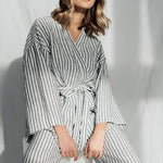 LISA PLUS wrap set charcoal - MOO Linen Shop