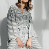 LISA PLUS wrap set charcoal - MOO Linen Shop