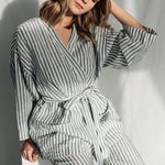 LISA PLUS wrap set charcoal - MOO Linen Shop