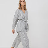 LISA PLUS wrap set charcoal - MOO Linen Shop
