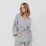 LISA PLUS wrap set charcoal - MOO Linen Shop