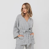LISA PLUS wrap set charcoal - MOO Linen Shop