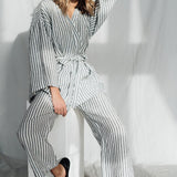 LISA PLUS wrap set charcoal - MOO Linen Shop