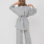 LISA PLUS wrap set charcoal - MOO Linen Shop